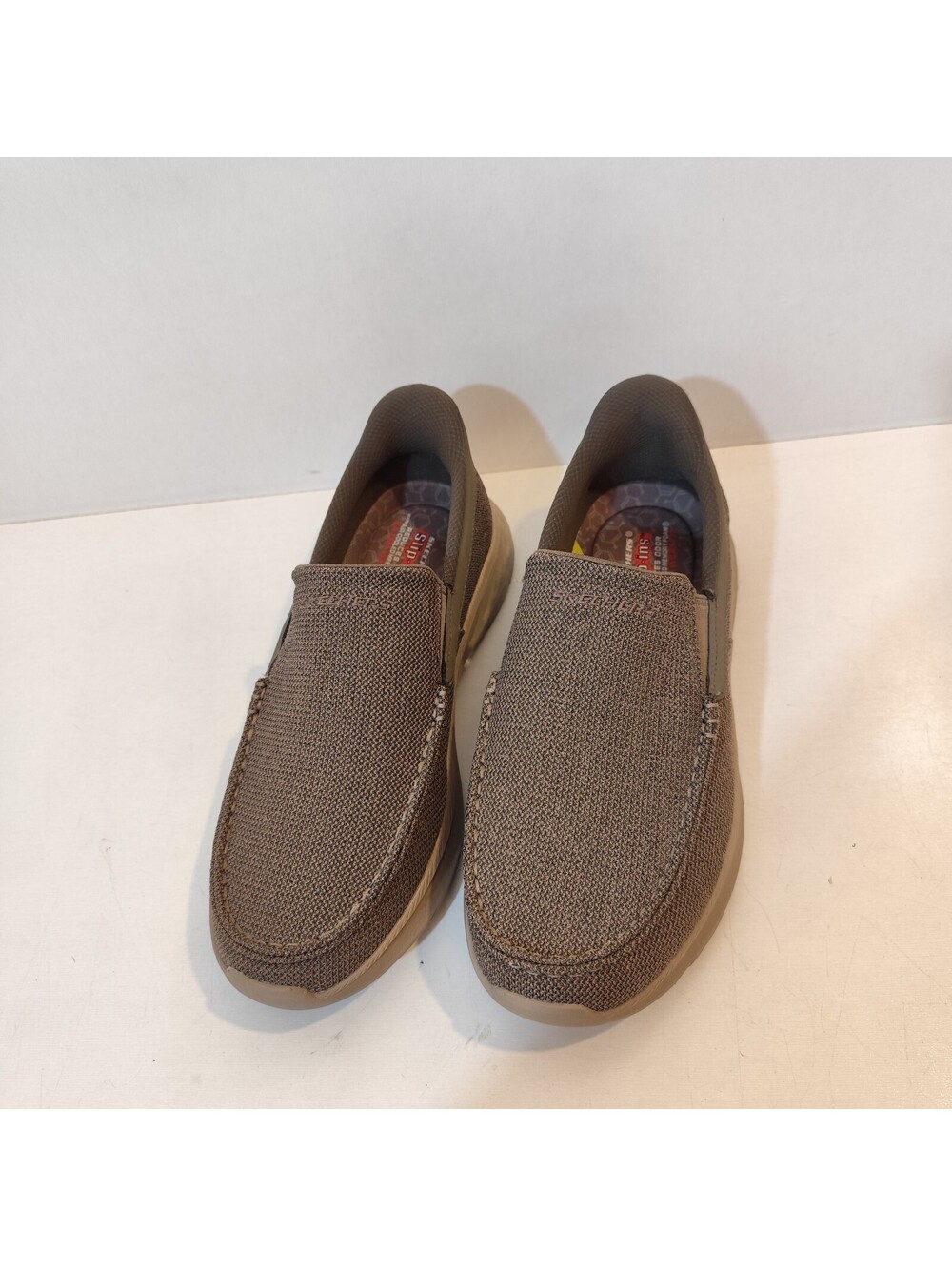 Skechers Men's Wilfred Slip- Ins Memory Arch Extra Wide Fit Taupe Color Size 10